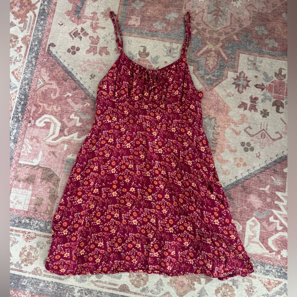Floral Red and Orange Sundress